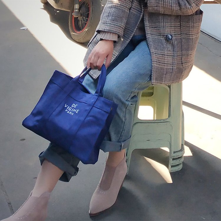 wholesale hot sale custom private label cute canvas handbag small lunch bag cotton tote bag shopping bag for women