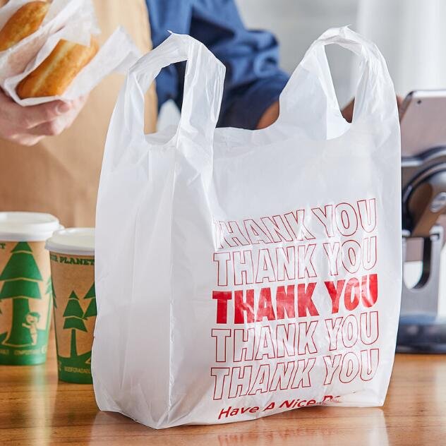 Ready To Ship Thank you T shirt Shopping Bags 11.5x6.5x21" Pack 1000