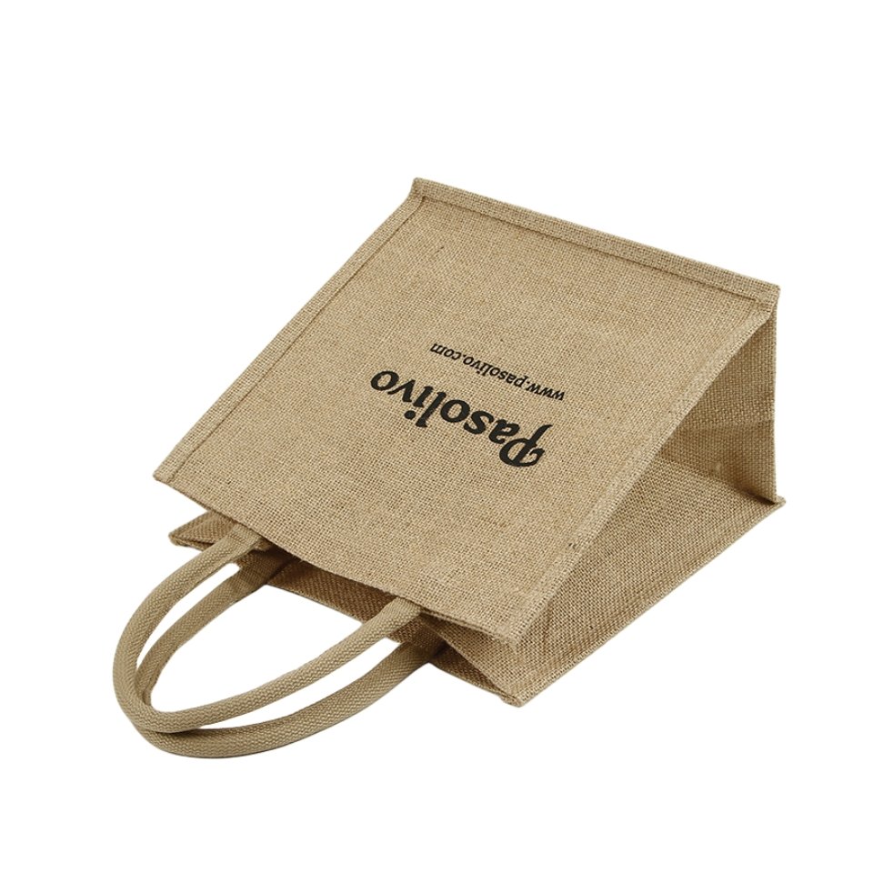 Wholesale Plain Shopper Jute Bags Custom Large Capacity Eco Friendly Reusable Burlap Jute Tote Shopping Bag With Sturdy Handle