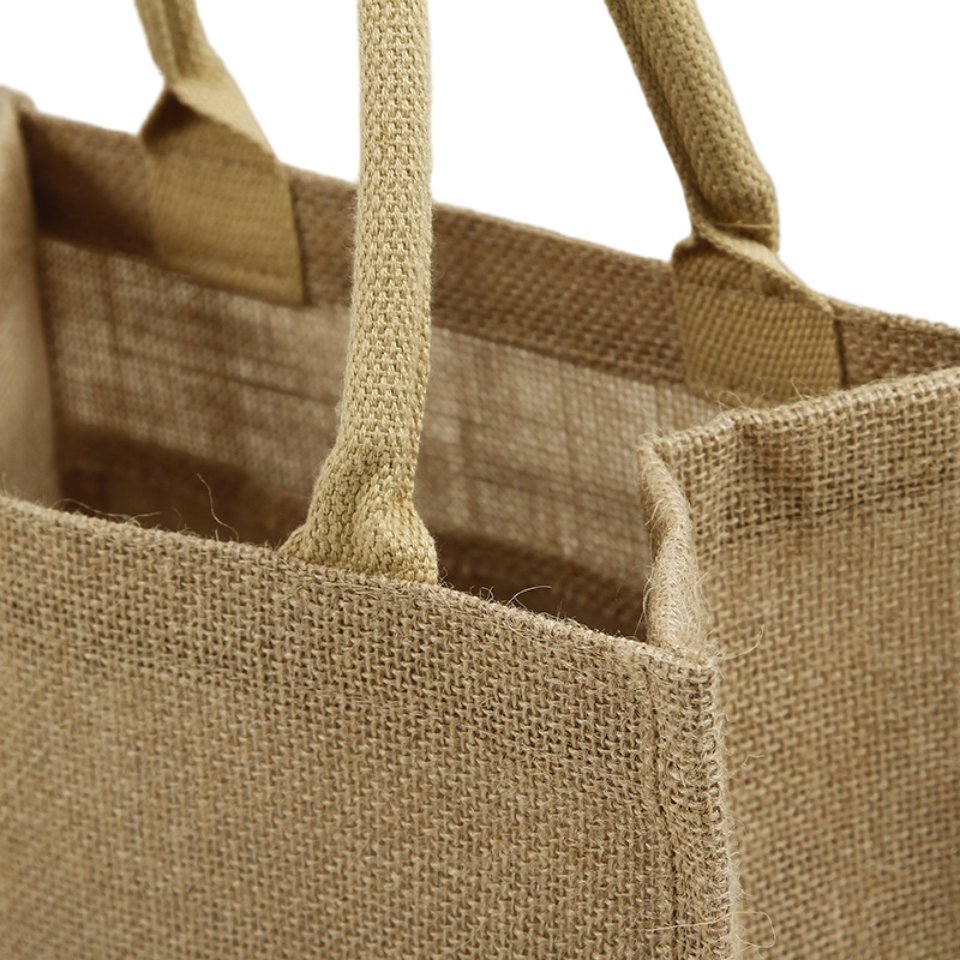 Wholesale Plain Shopper Jute Bags Custom Large Capacity Eco Friendly Reusable Burlap Jute Tote Shopping Bag With Sturdy Handle