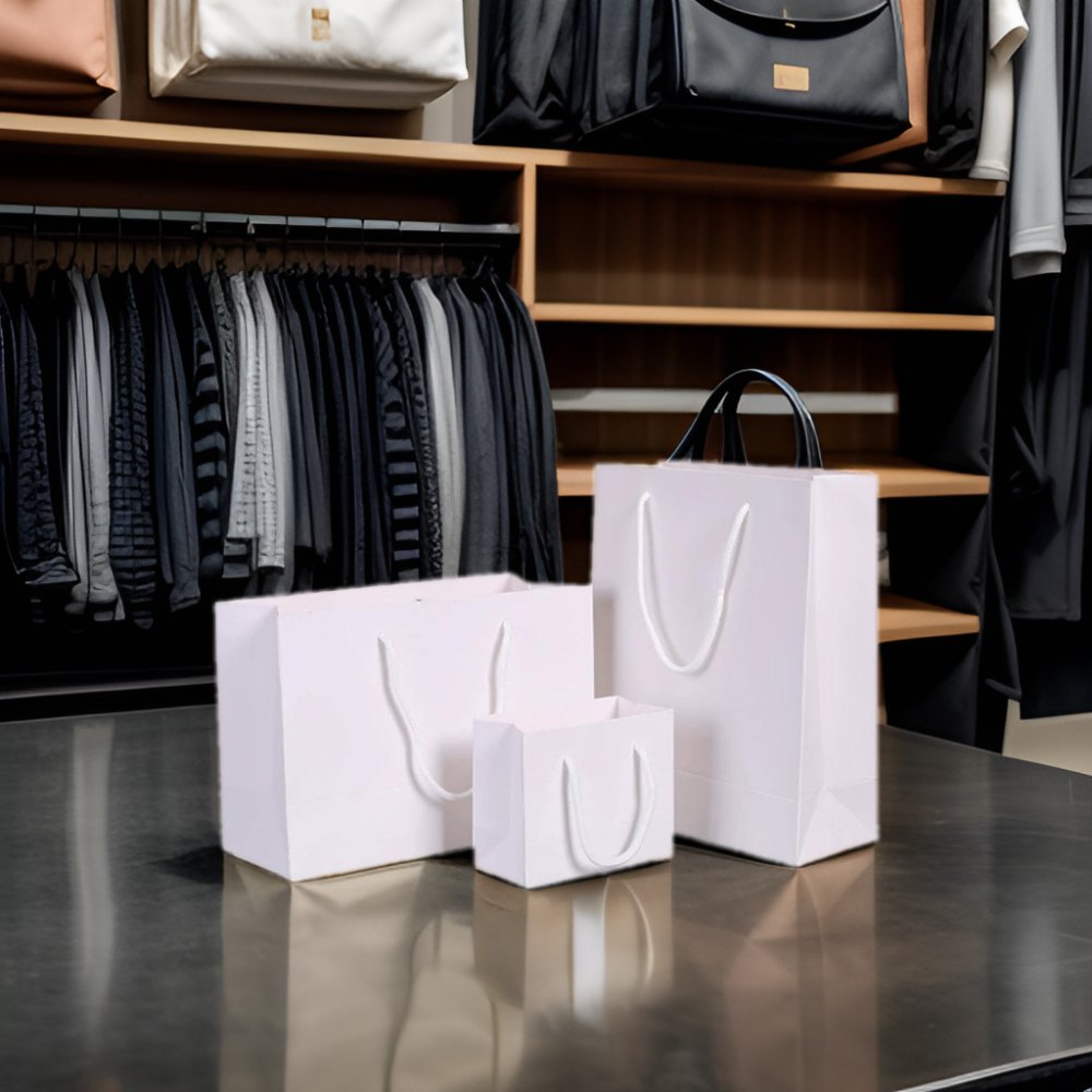 Customized Logo Kraft Paper Shopping Bags with Handle Recyclable Cardboard Packaging Bag for Gifts Offset Printing Available