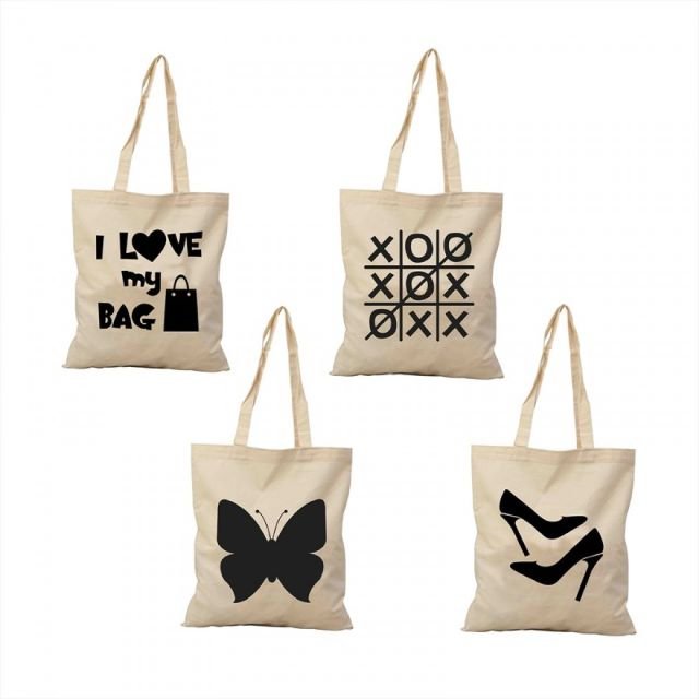Fancy Cotton Shopping Bags with Open Closure New Design featuring National Style and Letter Decoration