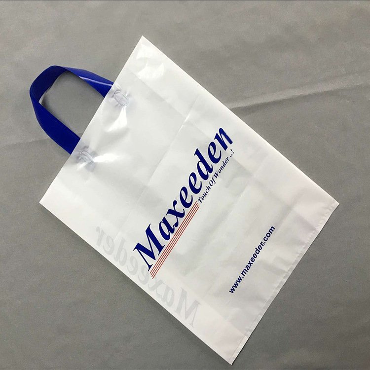 Eco-Friendly Soft Loop Handle Carry Packaging Biodegradable Plastic Shopping Bag with Customer Logo