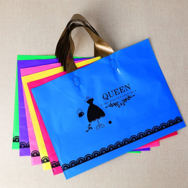 Eco-Friendly Soft Loop Handle Carry Packaging Biodegradable Plastic Shopping Bag with Customer Logo
