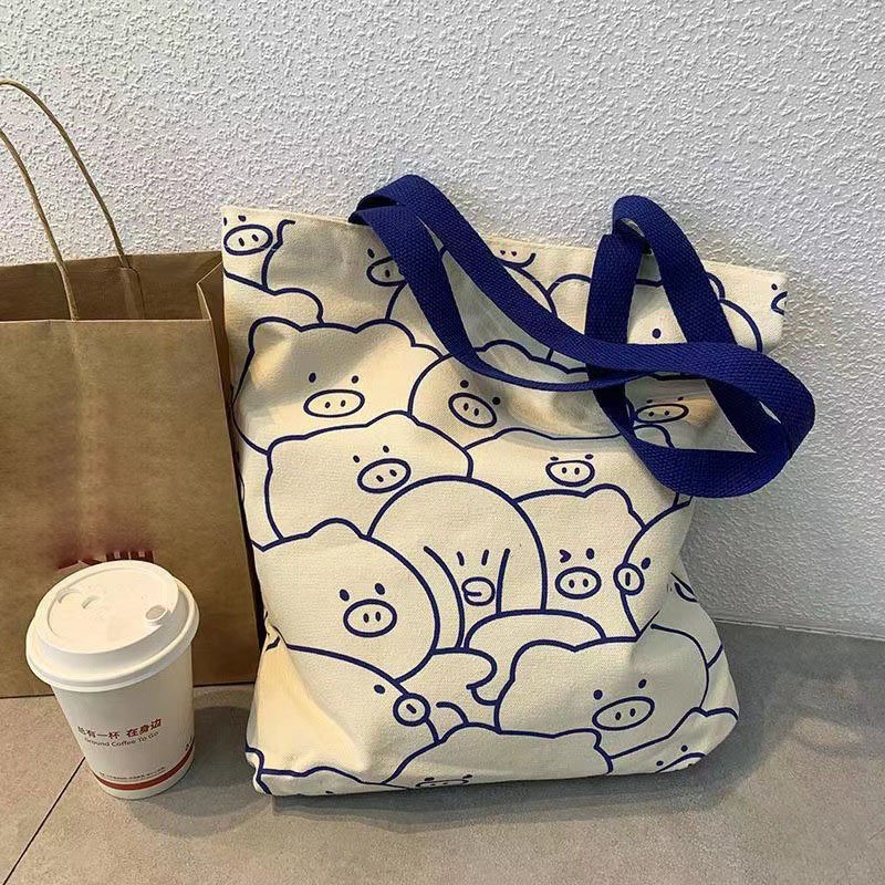 Flower Cotton Shopping Hand bag Korean Style Simple Canvas Shoulder Bag Girl Large Capacity Tote Canvas Bag