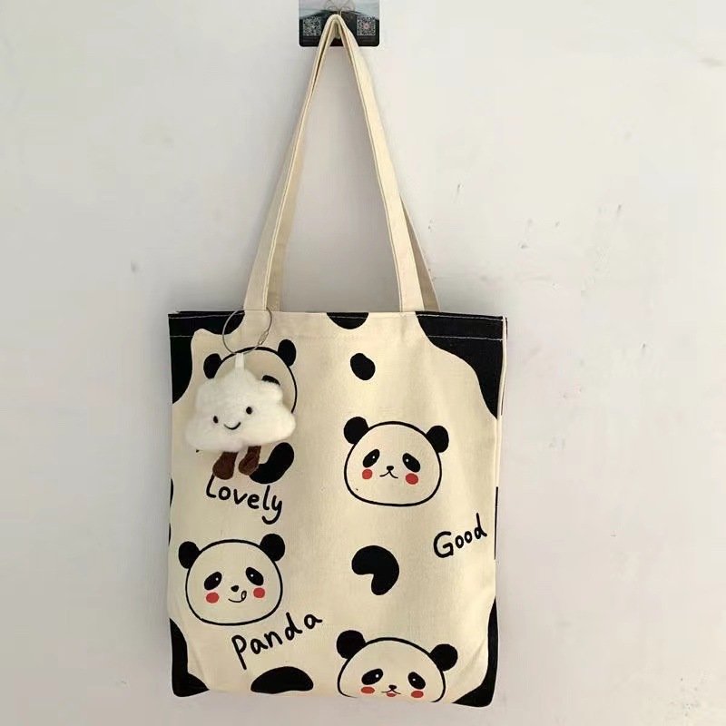 Flower Cotton Shopping Hand bag Korean Style Simple Canvas Shoulder Bag Girl Large Capacity Tote Canvas Bag