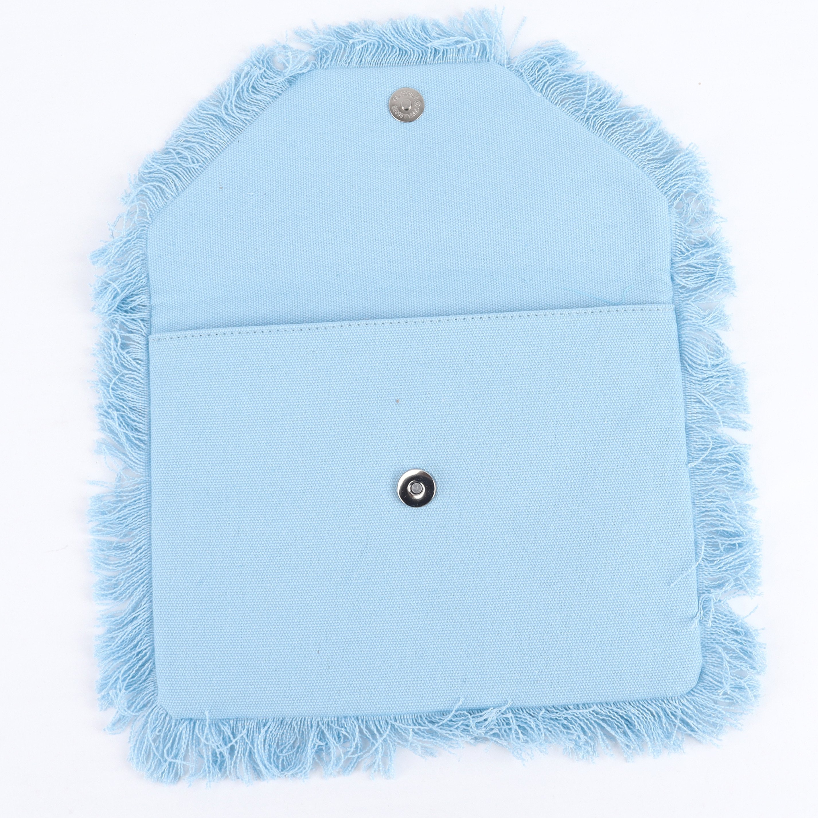 Girls Candy Color Cute Bags Handy Clutches Pouch Lady Flat Envelope Clutch Bag Cotton Fringe Tassel Women's Canvas Clutch Purse