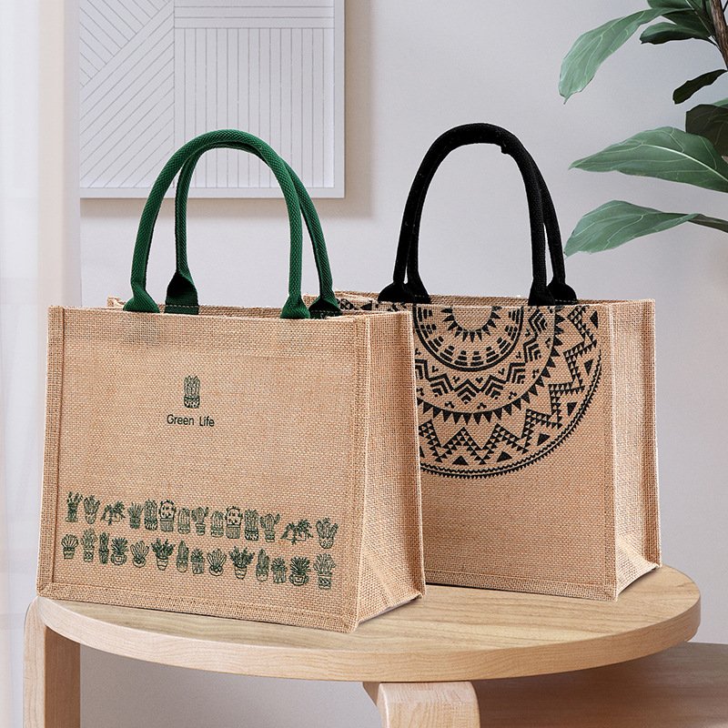 Jute Tote Supplier Eco Friendly Burlap Beach Shopping Bag Jute Gifts bag for Swimming