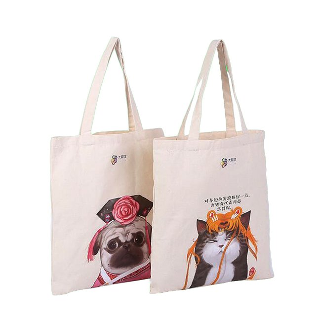 Promotional handle canvas bag custom print promotional 100% cotton canvas tote swag bag