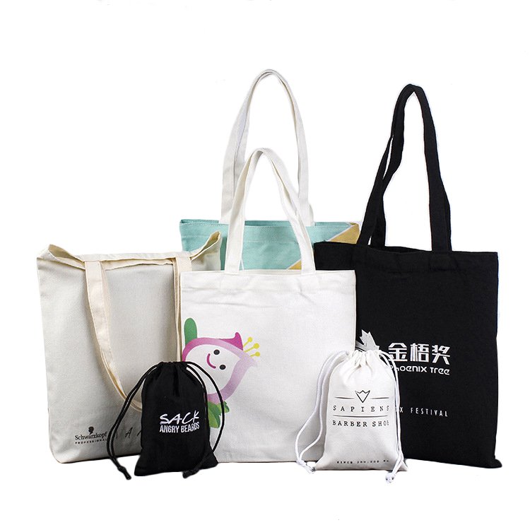 Promotional handle canvas bag custom print promotional 100% cotton canvas tote swag bag