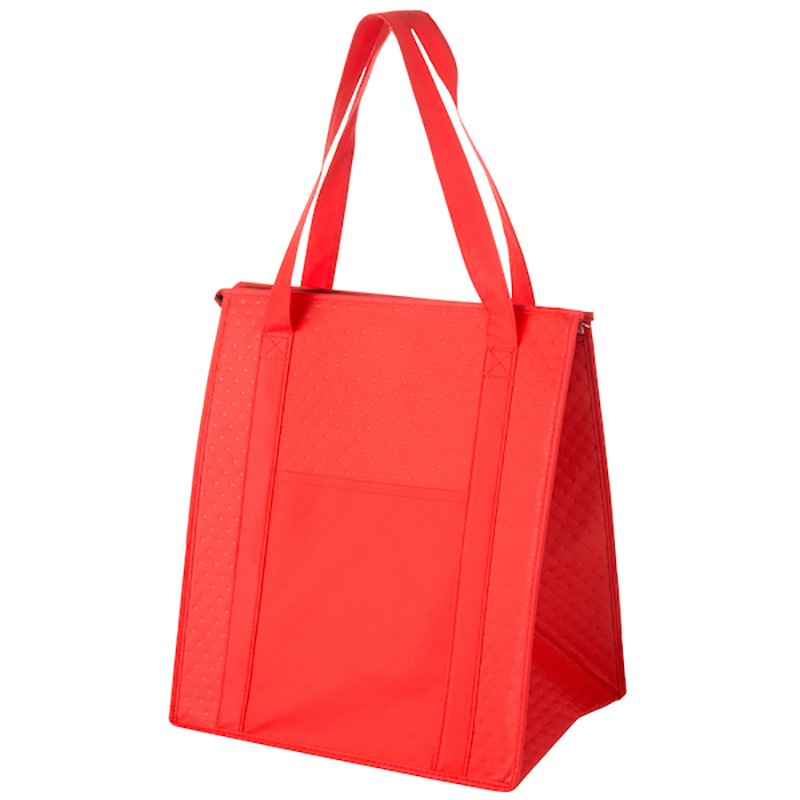 New Custom print hot pressed non woven insulated tote cooler bag insulated grocery shopping bags