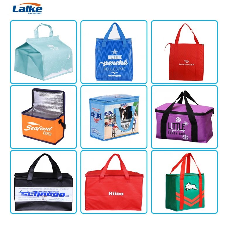 New Custom print hot pressed non woven insulated tote cooler bag insulated grocery shopping bags