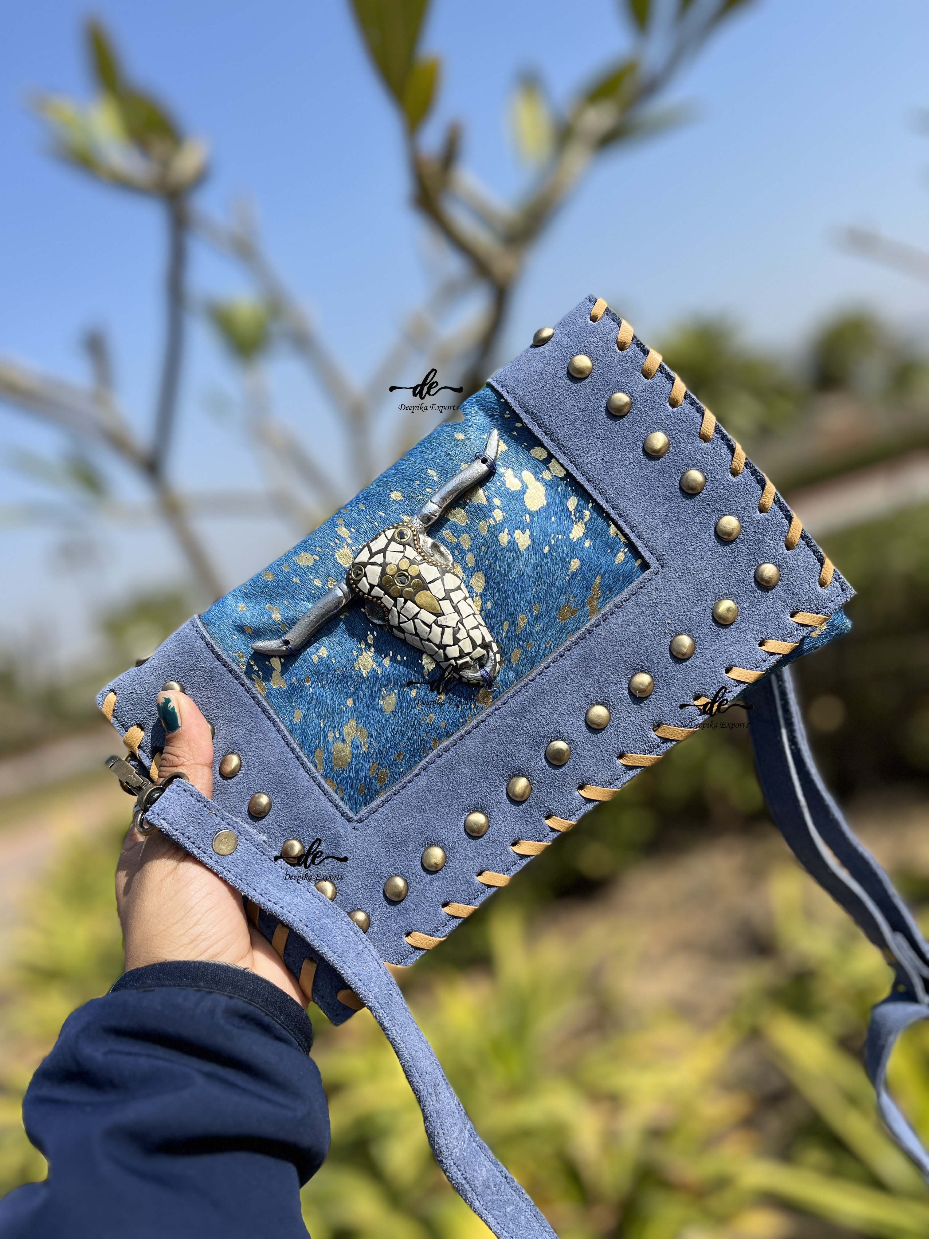 New Design Hot Selling Metallic Fur Handbags New Design Shopping Bag Casual Bags Hair On Fur Cowhide Leather Handbag