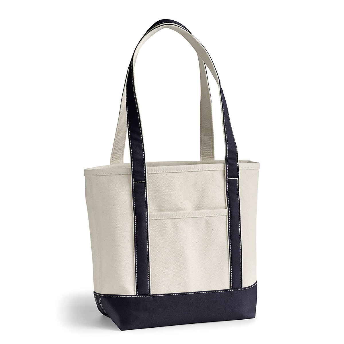 Custom Premium Heavy Duty Open Top Long Shoulder Cotton Canvas Tote Bag Natural Canvas Shopping Bag With Pocket