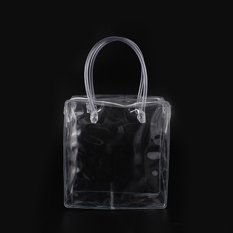 No Color Clear Pvc Shopping Bag Custom Logo Plastic Bags Transparent Beach Gift Tote Bag