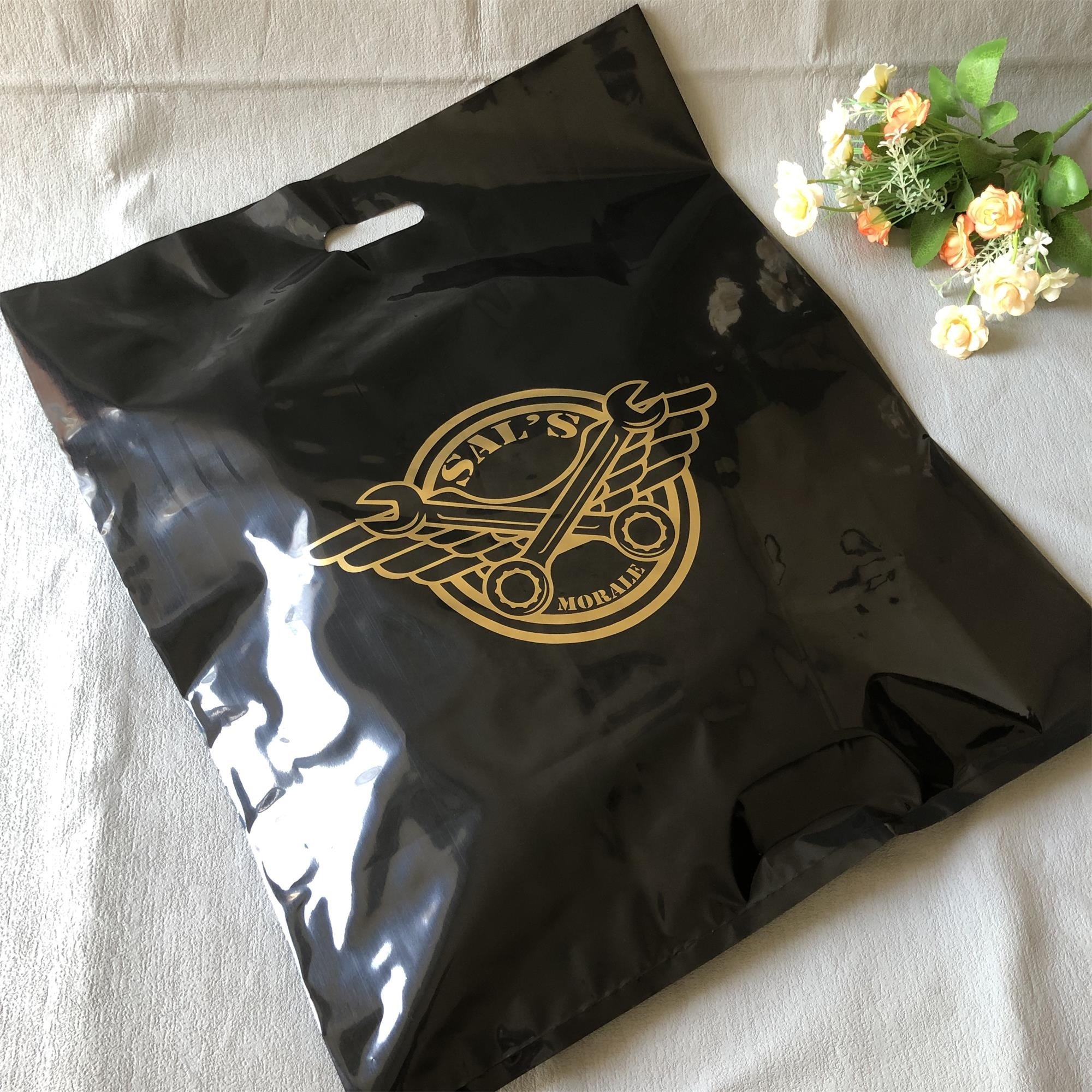 Custom printed your gold logo extra large black plastic shopping pvc tote bags with handle