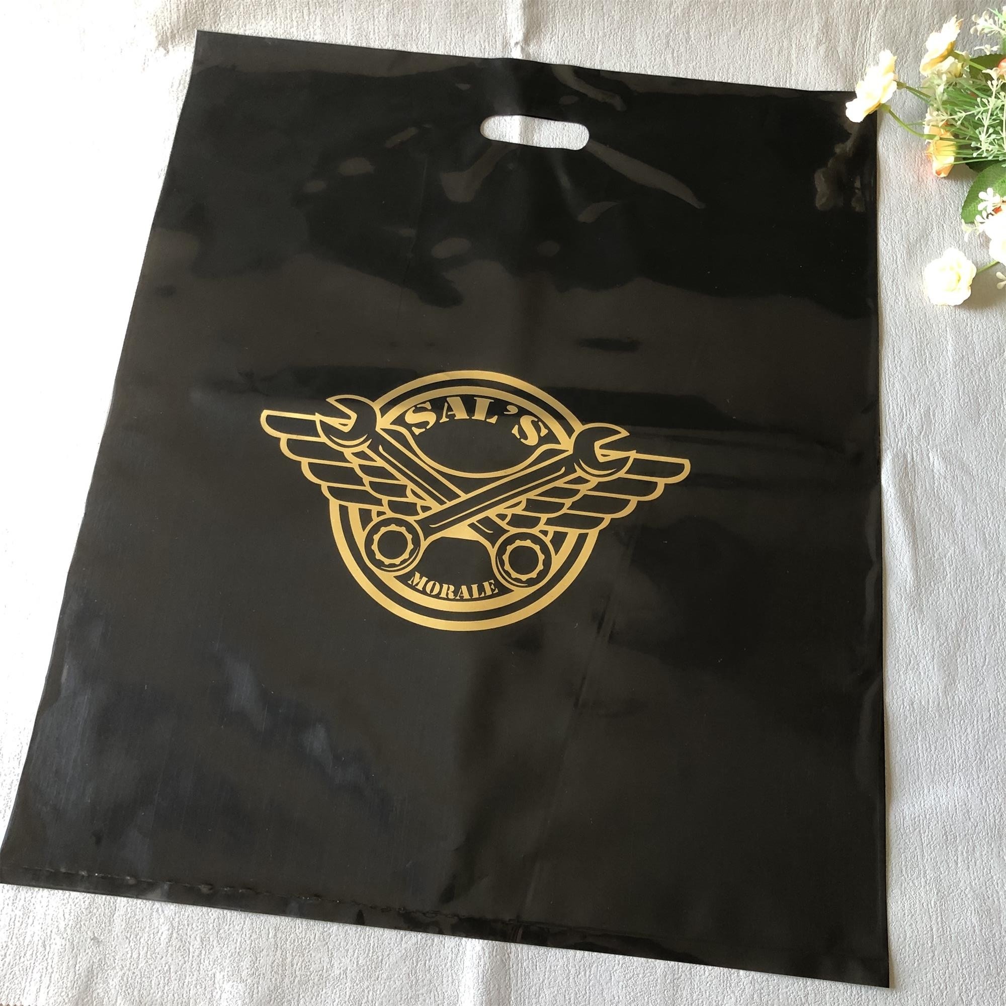 Custom printed your gold logo extra large black plastic shopping pvc tote bags with handle