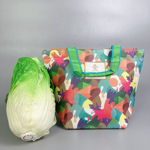 Customized New Recycle 600d Nylon Cooler Bag With Rope Handles Insulated Tote Shopping Bag With Aluminum foil