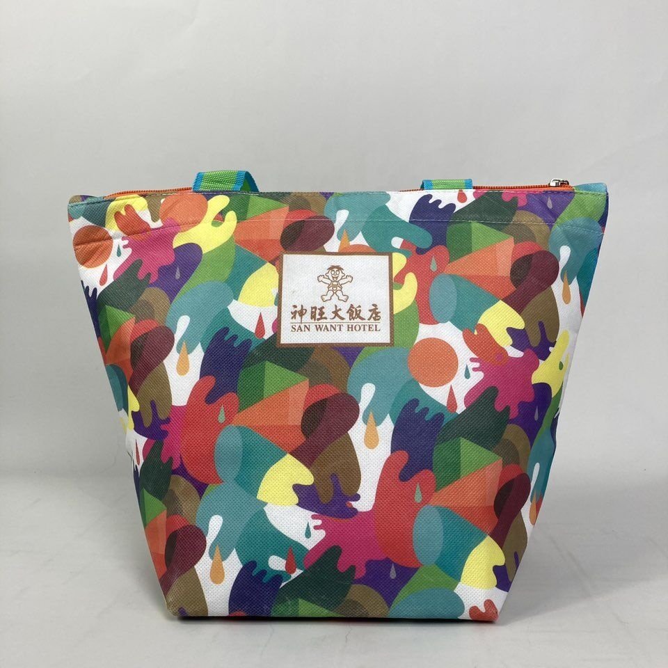 Customized New Recycle 600d Nylon Cooler Bag With Rope Handles Insulated Tote Shopping Bag With Aluminum foil