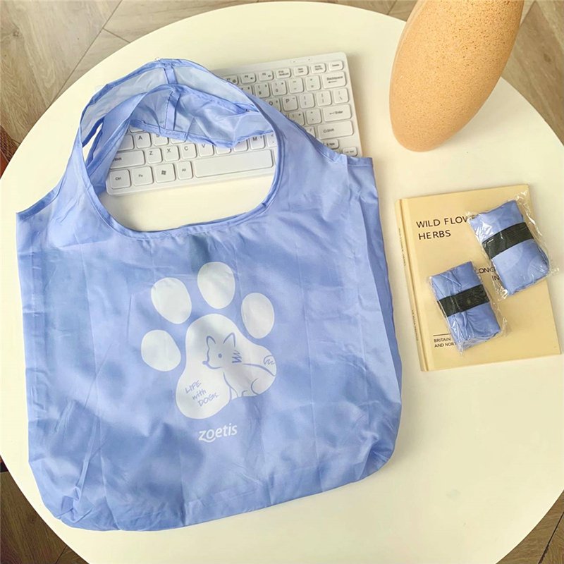 custom ripstop washable 190T 210D polyester grocery folding tote bag reusable rpet foldable grocery shopping bag