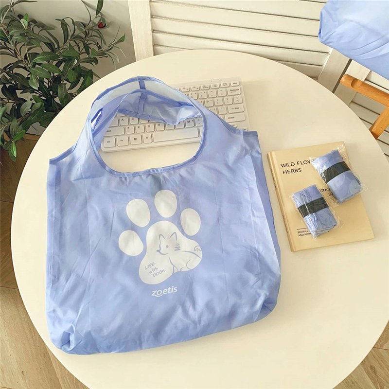 custom ripstop washable 190T 210D polyester grocery folding tote bag reusable rpet foldable grocery shopping bag