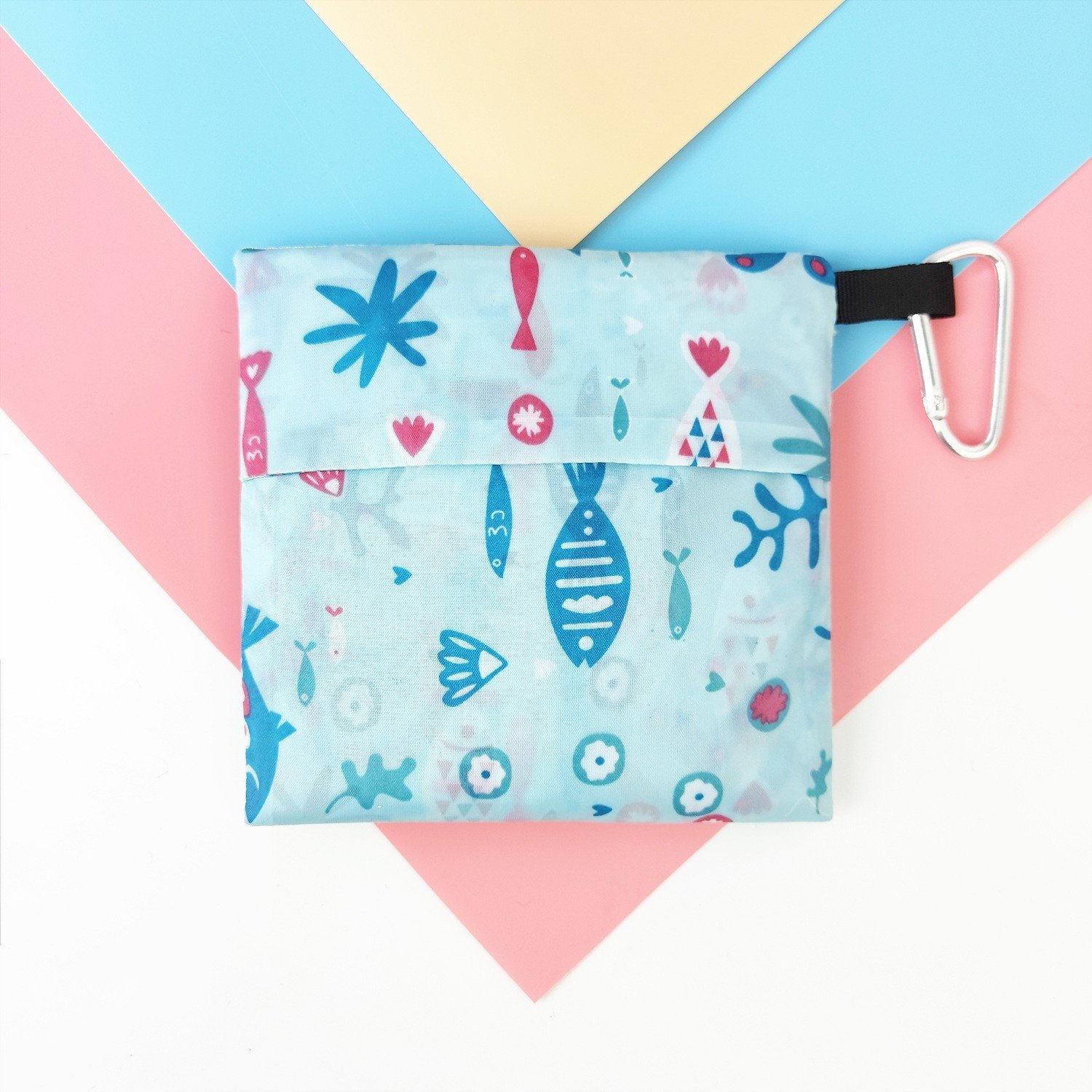 Waterproof reusable folding market picnic beach color tote bags with custom printed logo