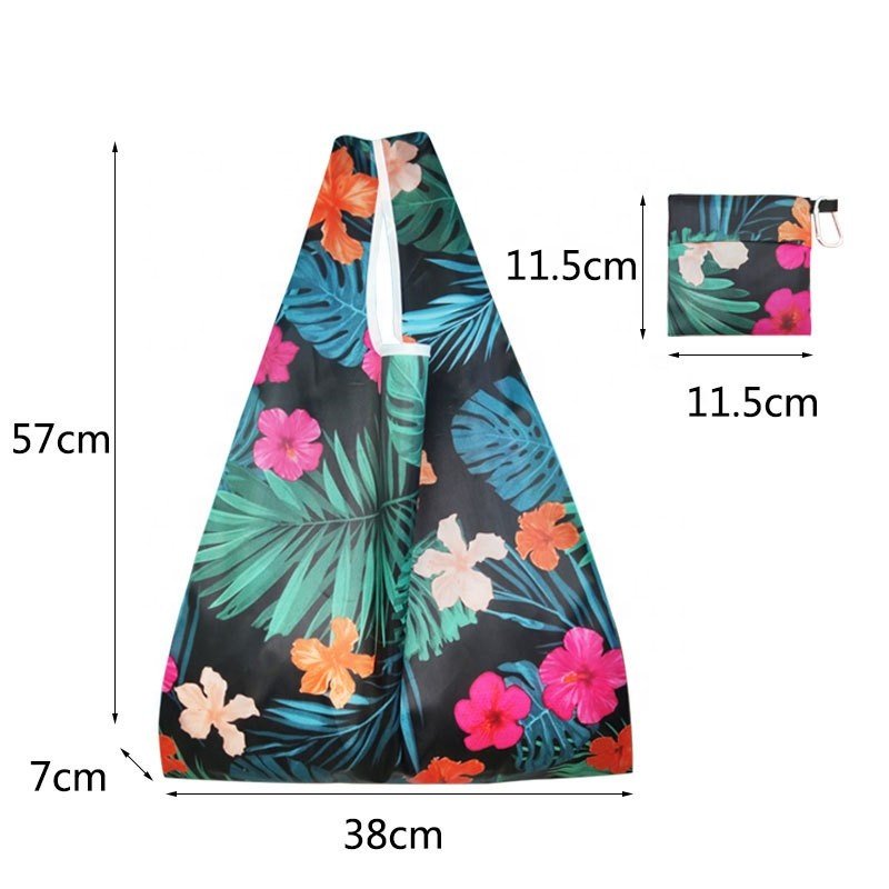 Waterproof reusable folding market picnic beach color tote bags with custom printed logo