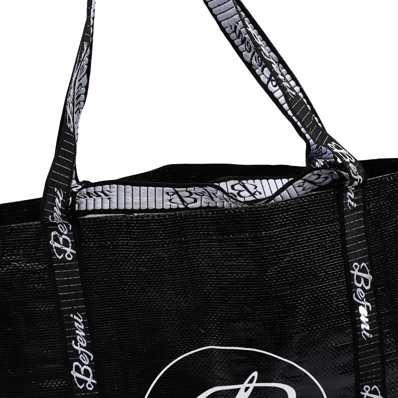 custom logo printed polypropylene black large laminated pp woven bag cloth shopping bags