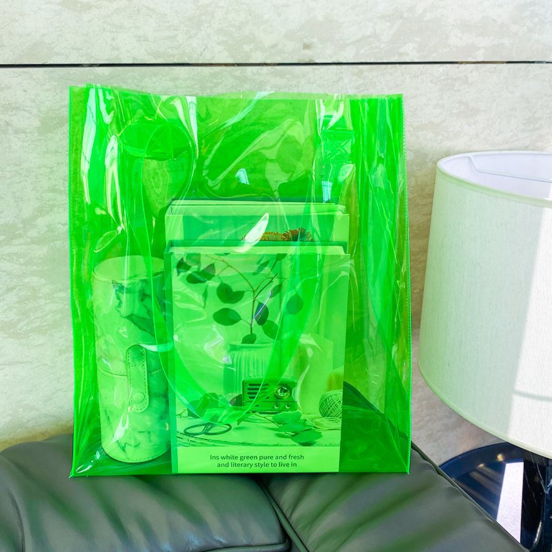 Customized Transparent Phantom PVC Jelly Candy Handbag Fashion Cartoon Jelly Handbag Recycling Plastic Shopping Bag