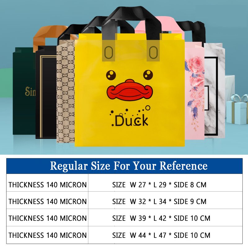 MU High Quality Custom Color Logo Size Shopping Bags With Logos Handle Plastic Bag Shopping Plastic Bags