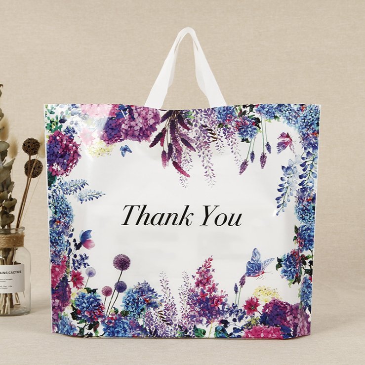 MU High Quality Custom Color Logo Size Shopping Bags With Logos Handle Plastic Bag Shopping Plastic Bags