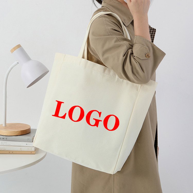 Hot Sell Custom Tote Bag High Quality Sublimation Black Canvas Bag Tote Cheap Wholesale Canvas Zipper Shopping Bag