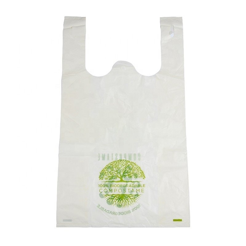 2022 T-shirt plastic bag 100% Biodegradable & Compostable Vest Shopping Bags