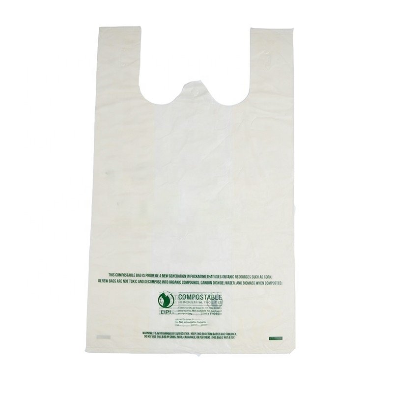 2022 T-shirt plastic bag 100% Biodegradable & Compostable Vest Shopping Bags