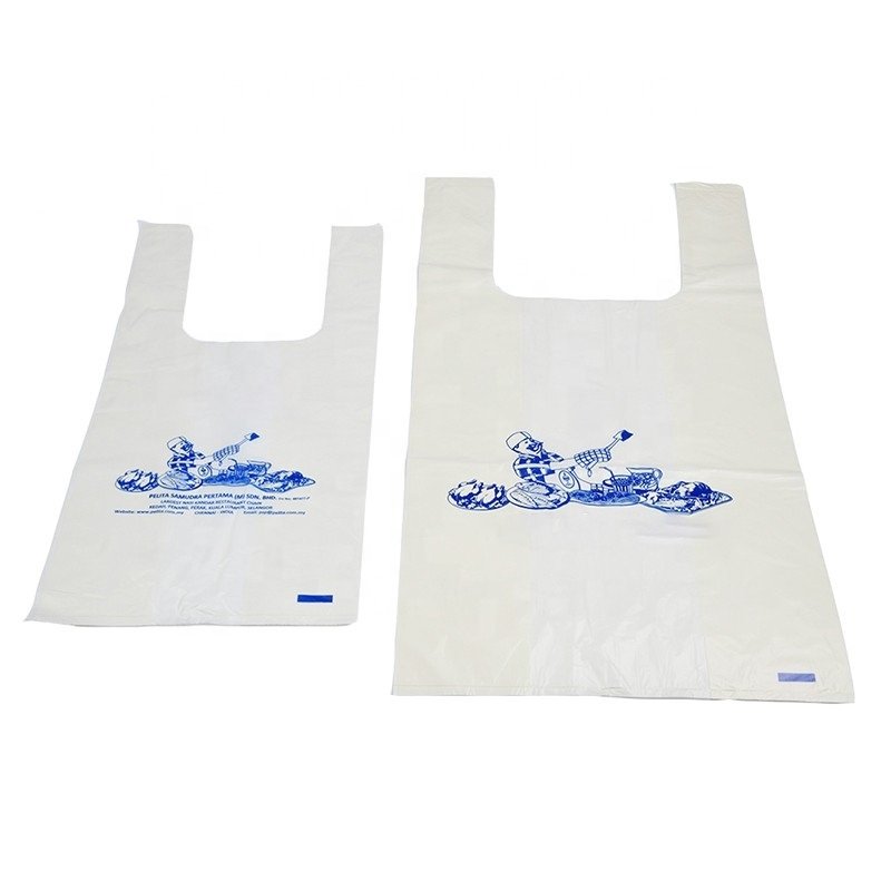 2022 T-shirt plastic bag 100% Biodegradable & Compostable Vest Shopping Bags