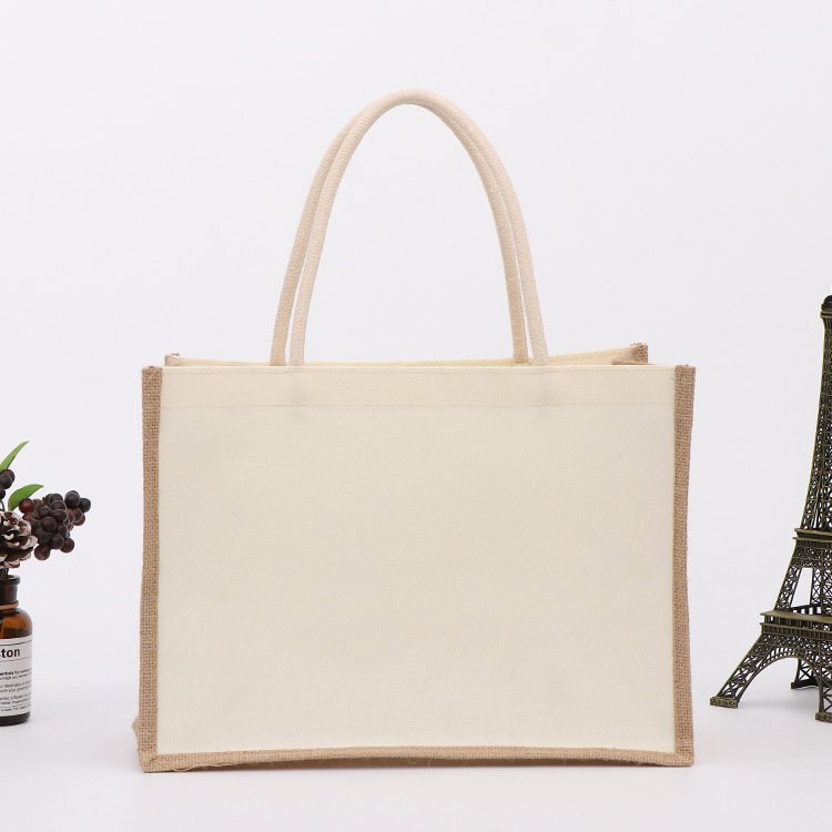 Factory Direct Sales Custom Logo Blank Canvas wholesale Cotton Jute Shopping Gift DIY Tote Bags