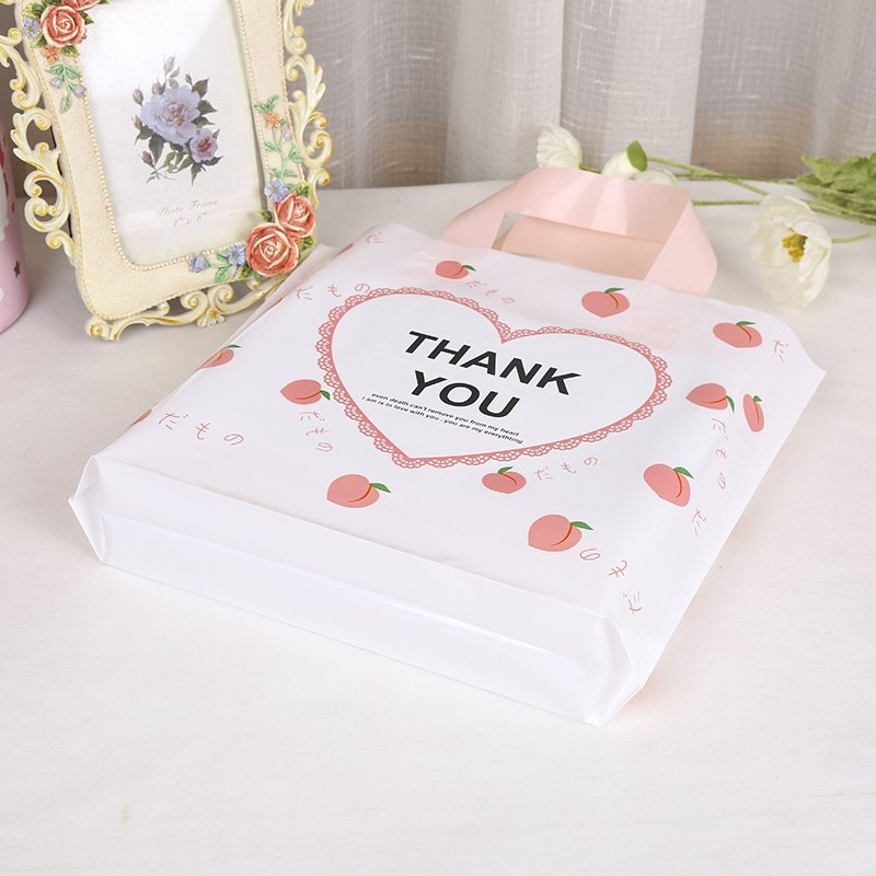Durable Die Cut Poly Bag Made of Eco-Friendly Material Thank You Logo Design for Shopping Clothing Die Cut Plastic Bags