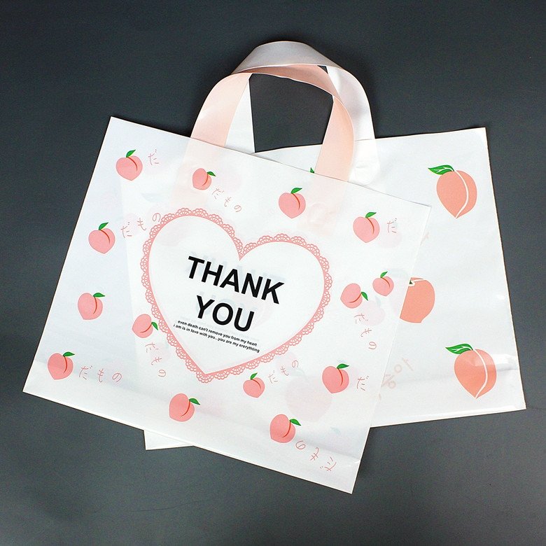 Durable Die Cut Poly Bag Made of Eco-Friendly Material Thank You Logo Design for Shopping Clothing Die Cut Plastic Bags