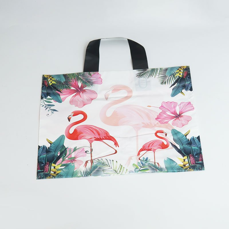 Hot sale Printed Shopping Bag Tote Handle Bag Grocery Bag Recyclable Plastic Accept Heavy Duty Packaging Gift Garment Customized