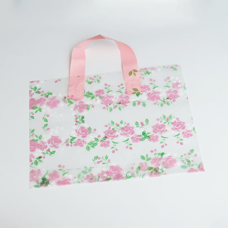 Hot sale Printed Shopping Bag Tote Handle Bag Grocery Bag Recyclable Plastic Accept Heavy Duty Packaging Gift Garment Customized