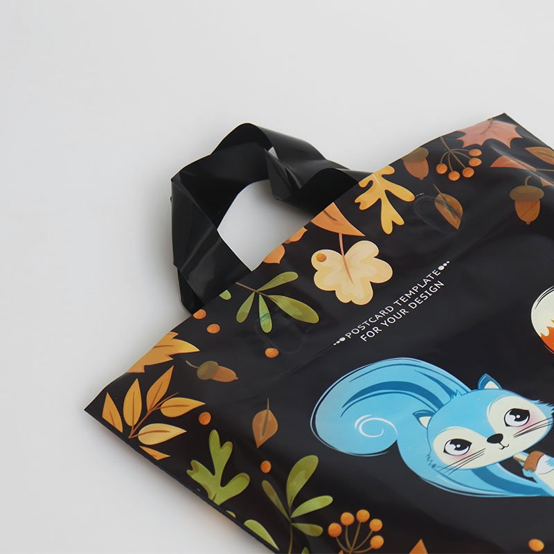 Hot sale Printed Shopping Bag Tote Handle Bag Grocery Bag Recyclable Plastic Accept Heavy Duty Packaging Gift Garment Customized