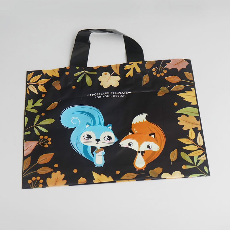 Hot sale Printed Shopping Bag Tote Handle Bag Grocery Bag Recyclable Plastic Accept Heavy Duty Packaging Gift Garment Customized
