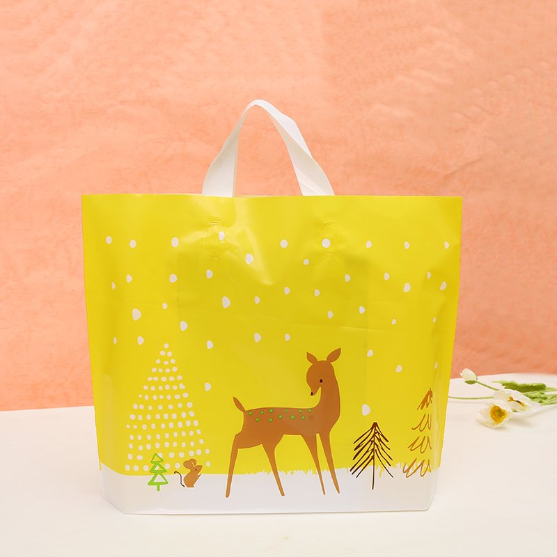 Custom print plastic shopping carry boutique handle shopping plastic shopping bags clothing
