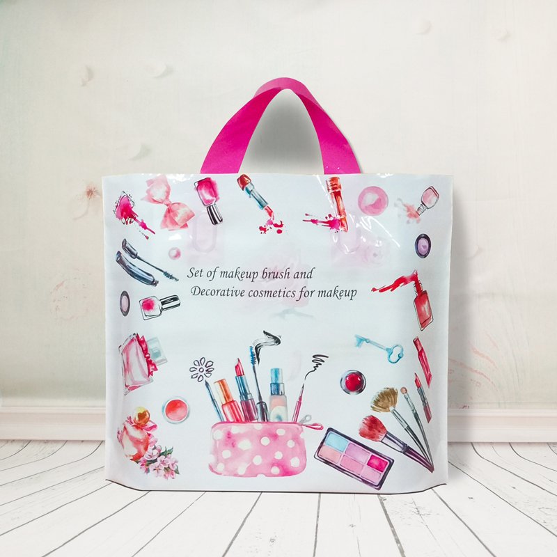 Custom print plastic shopping carry boutique handle shopping plastic shopping bags clothing