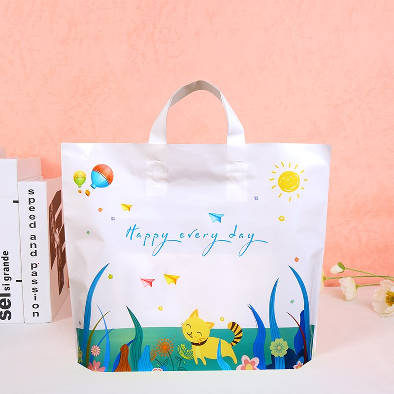 Custom print plastic shopping carry boutique handle shopping plastic shopping bags clothing