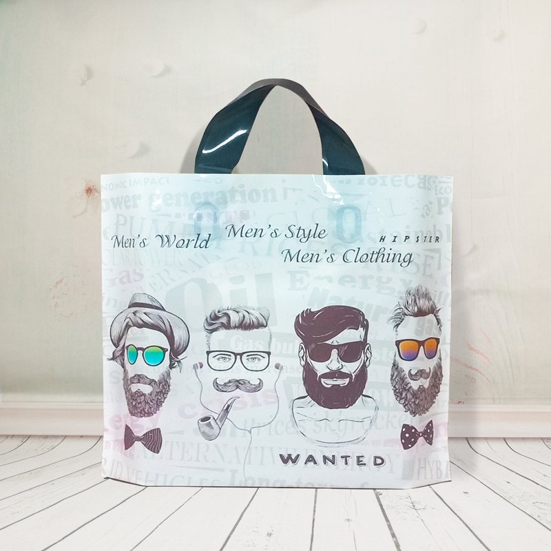 Custom print plastic shopping carry boutique handle shopping plastic shopping bags clothing