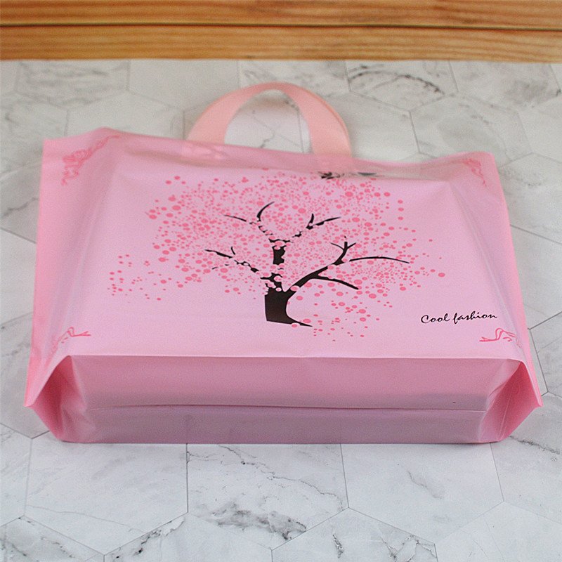 Chen Han Factory Wholesale HDPE Pink Lucky Tree Clothing Tote Bag Fashion Thickened Women's Shopping Bag for Packaging