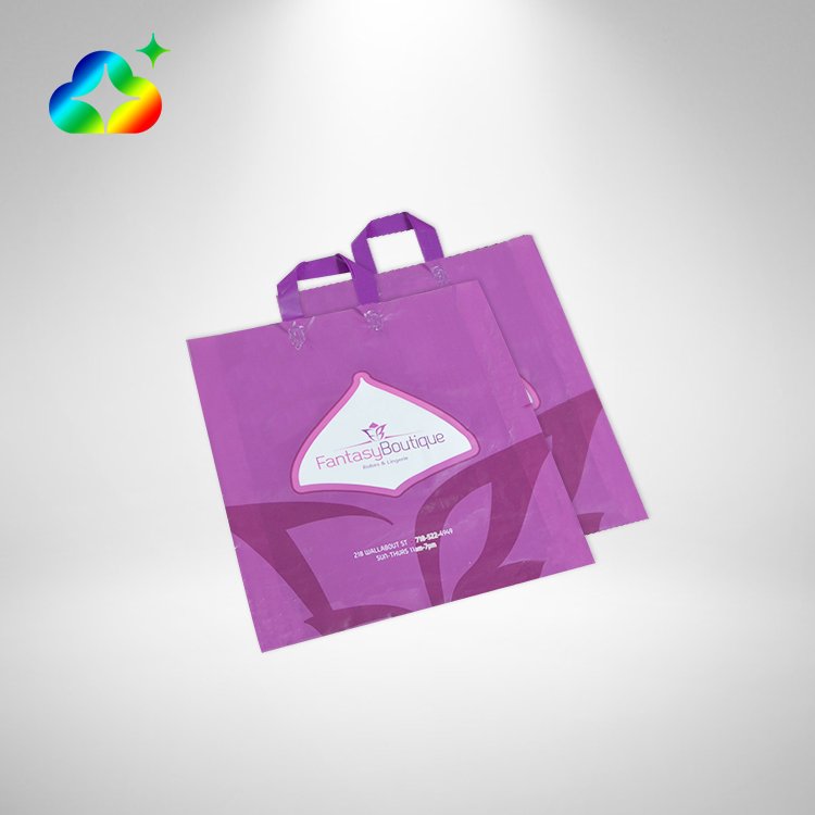 Custom Brand Logo Printed Luxury Packaging Reusable Biodegradable Shop Boutique GiftsTote Handle Plastic Bags For Business
