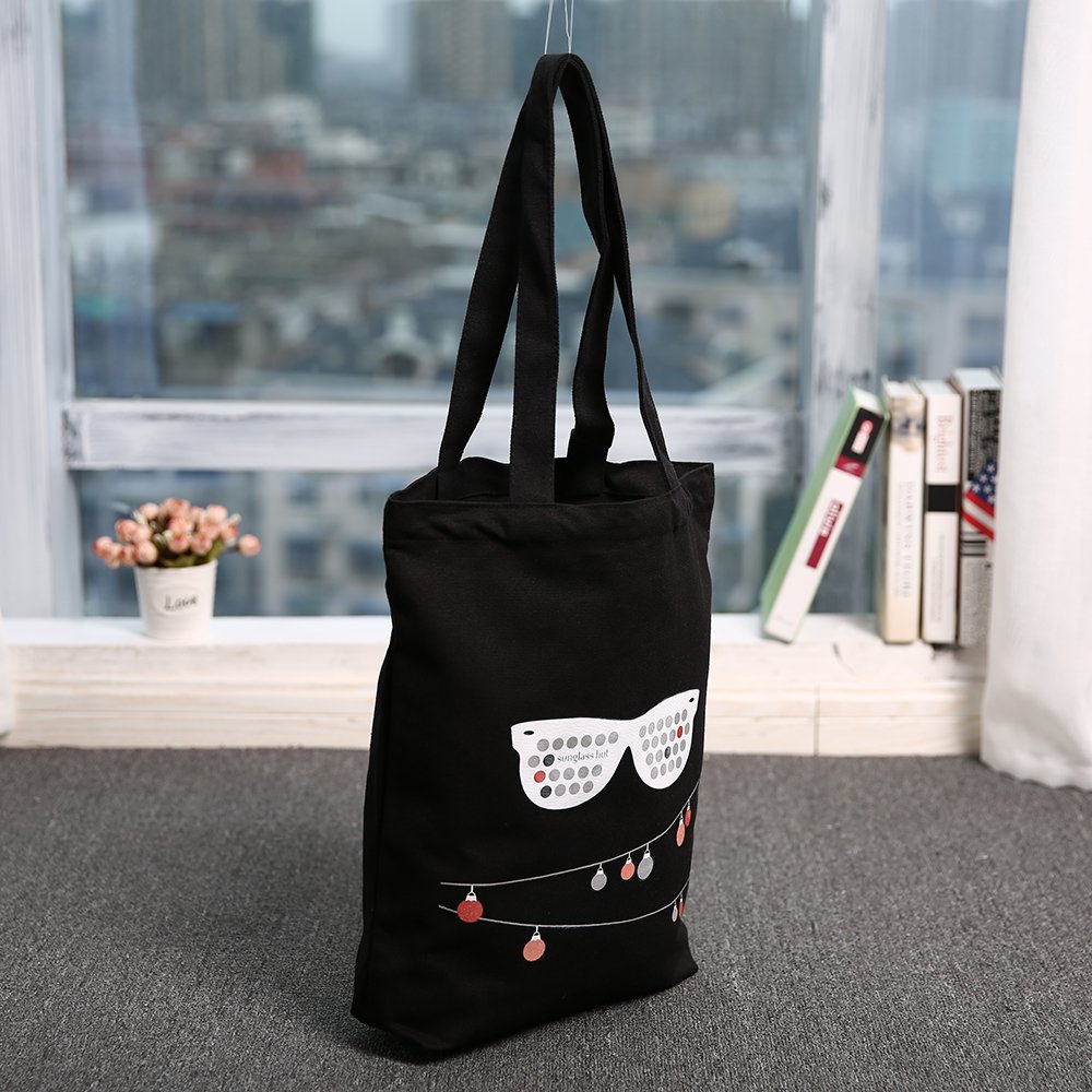 New Design Unisex Canvas Shopping Bag Casual Tote with Two Handles Open Closure Fast Shipping