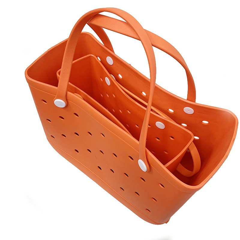 Factory price lady fashion women's large-capacity shopping Bag outdoor waterproof hole EVA beach Tote bag